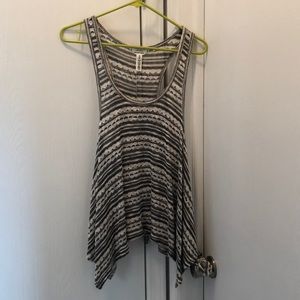 Black and white knit tank. Low back